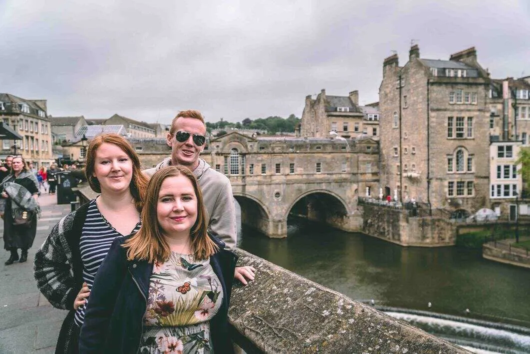 Kat and family at Pulteney Bridge