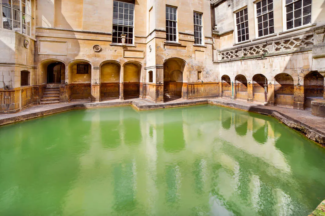 Ancient Roman Bath at the City of Bath in England
