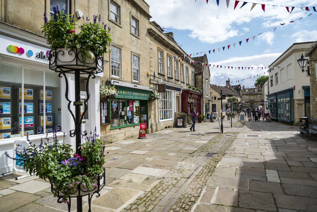 Street in the market town of Corsham England