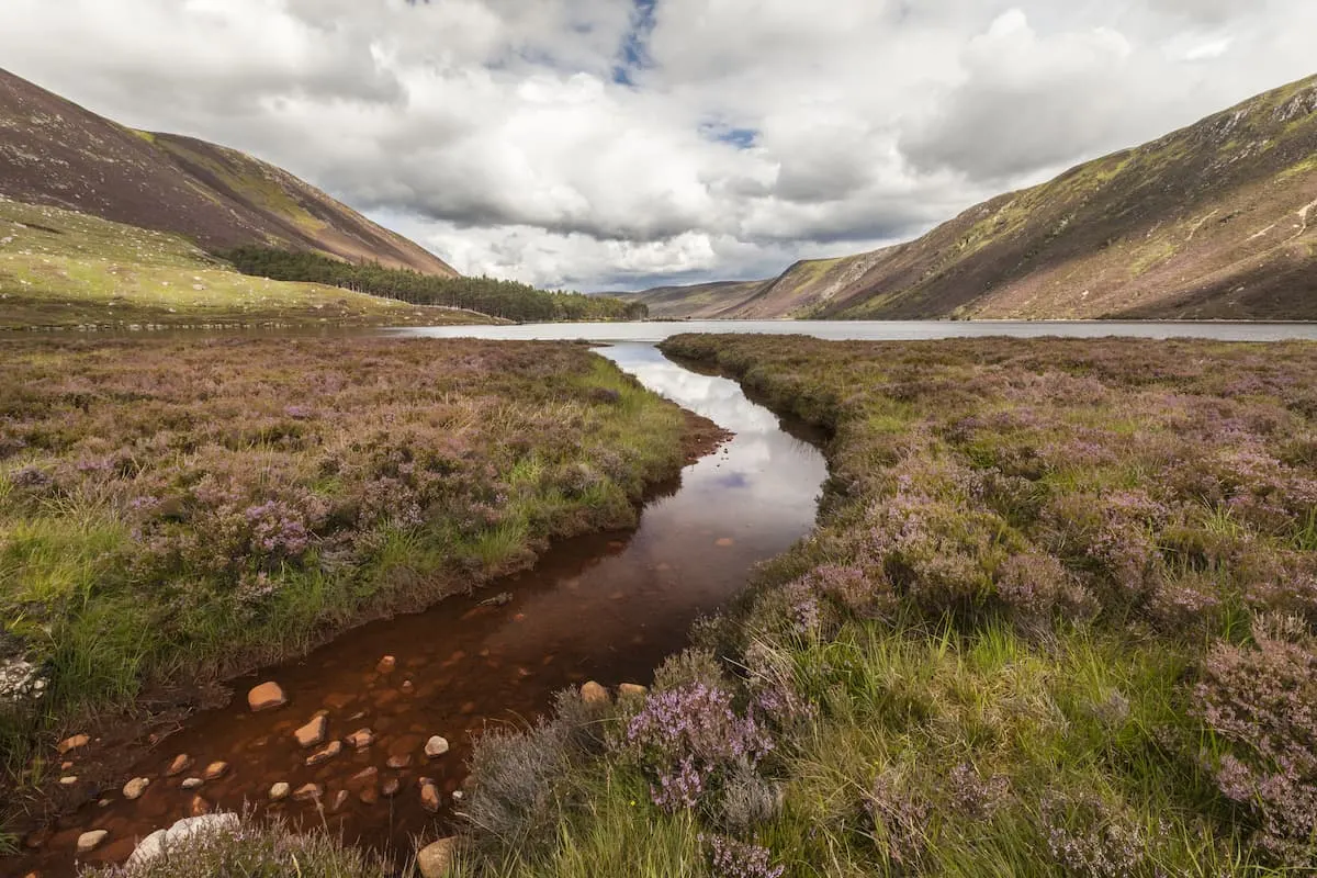 Loch Muick in the Cairngorms National Park of Scotland