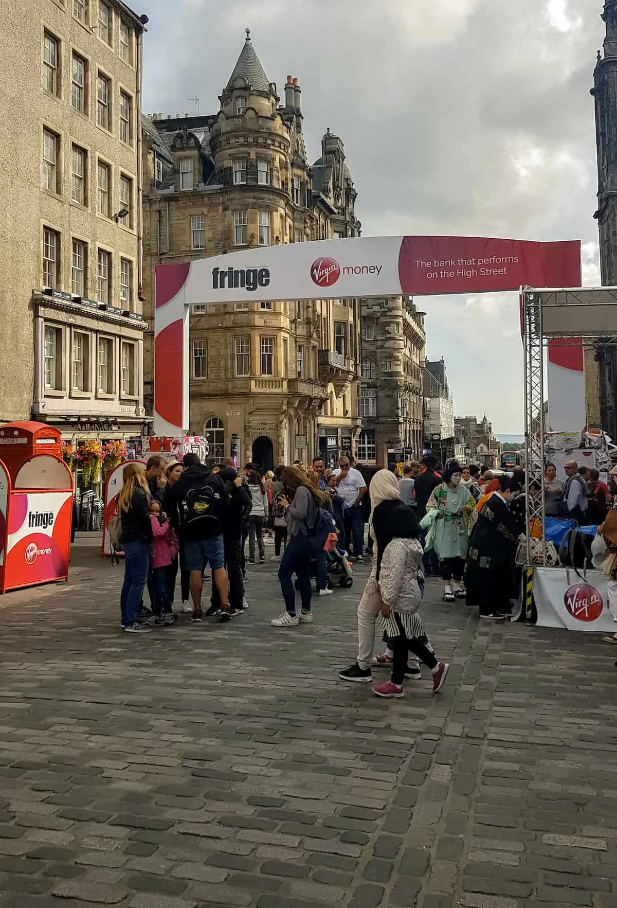 Streets of Edinburgh during fringe festival
