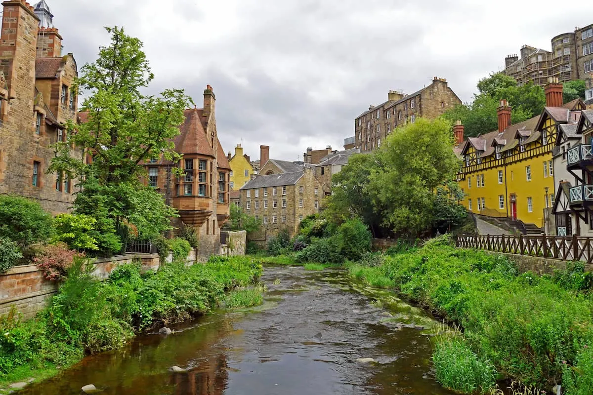 Dean Village along the river Water of Leith in Edinburgh