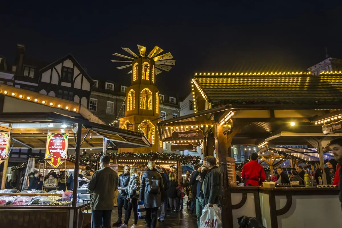 Christmas Market at Market square, Kingston upon Thames, London