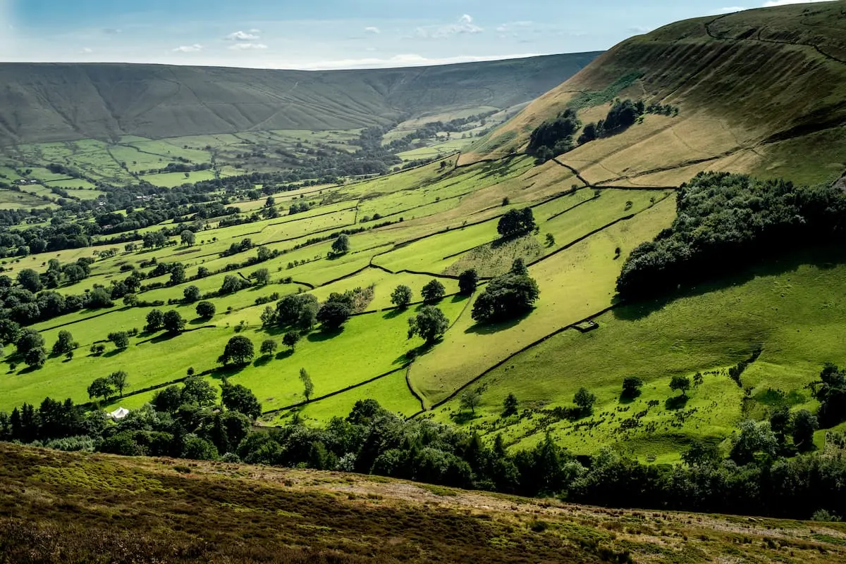 Picturesque View on the Hills near Edale, Peak District National Park
