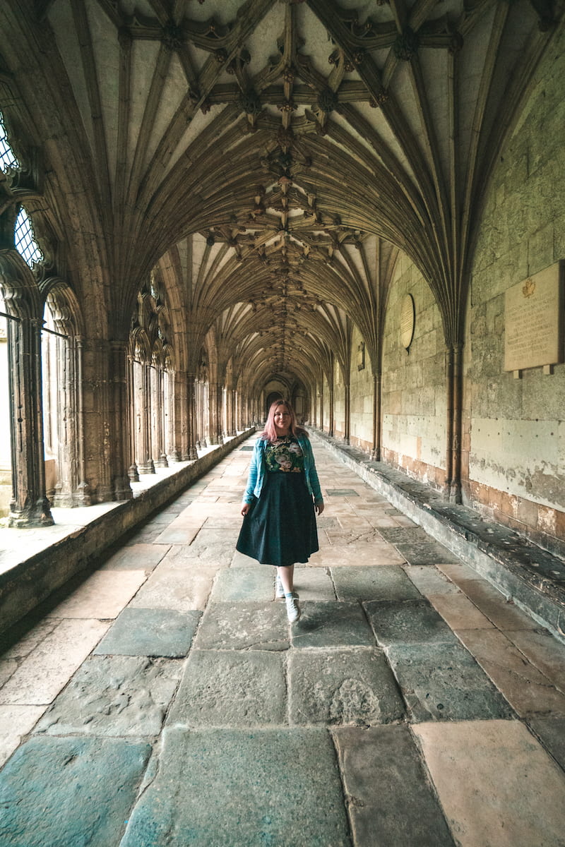 Take a photo in the hallways of Canterbury Cathedral