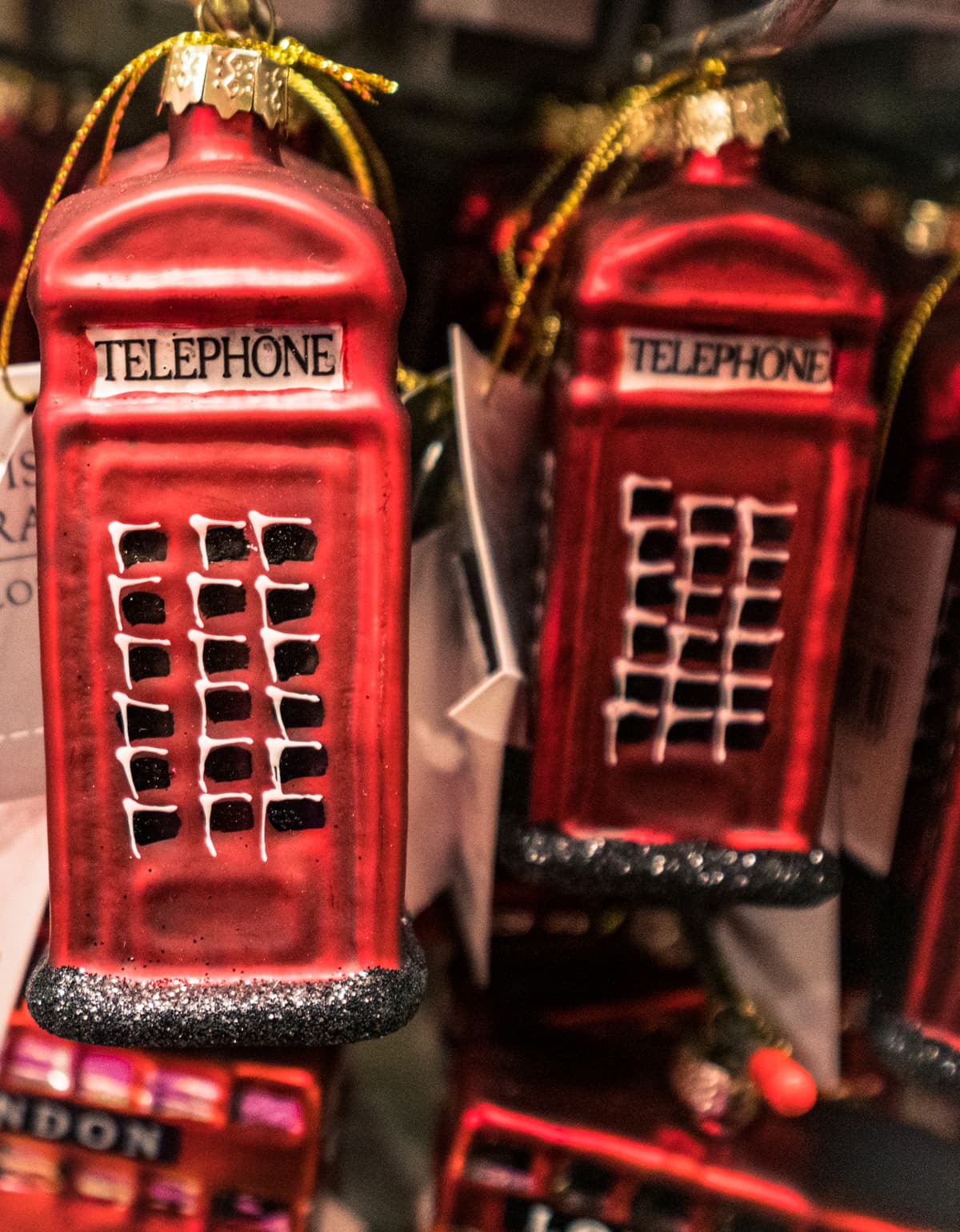 London Telephone Box Christmas Decorations