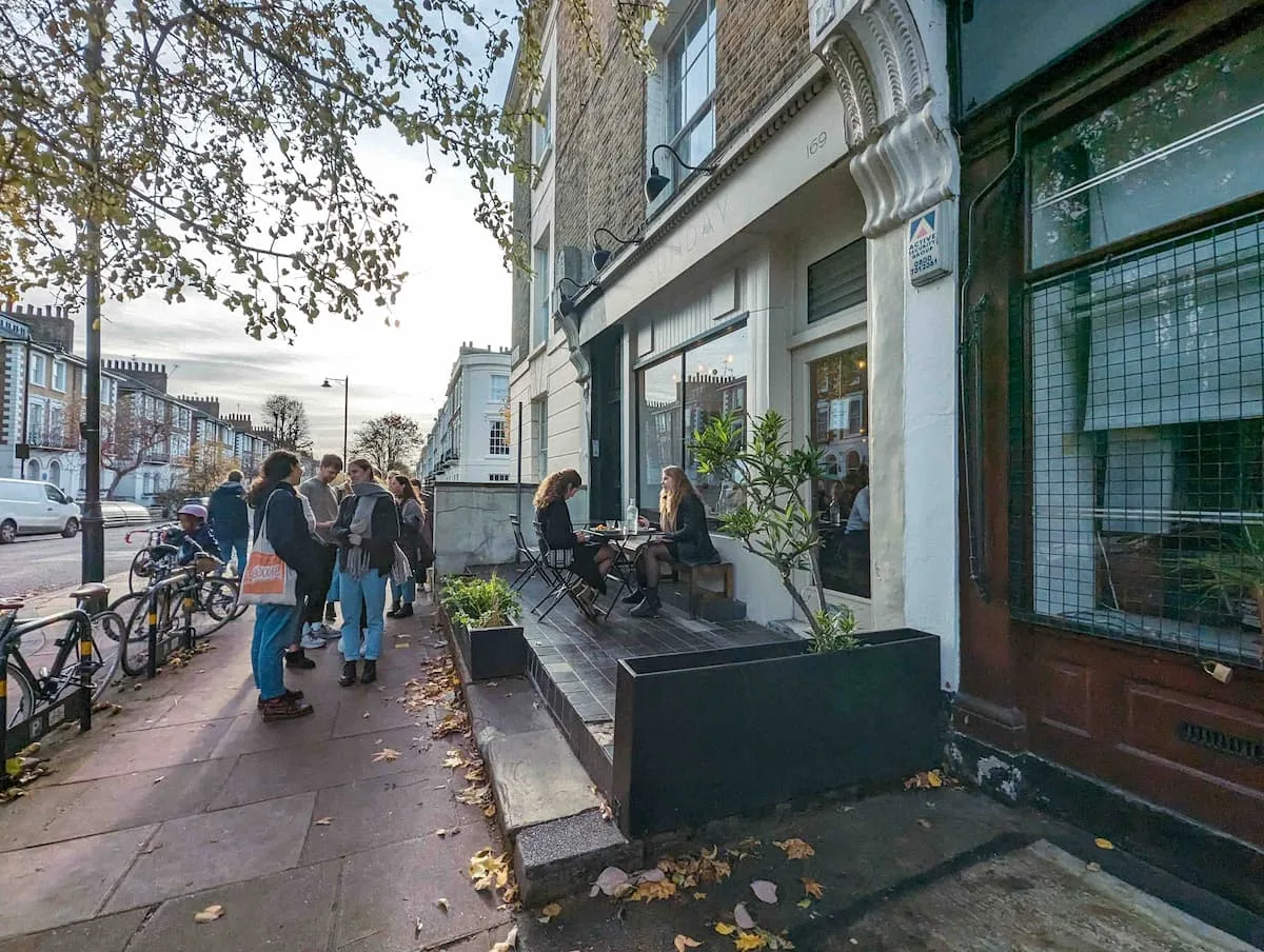 Queue for breakfast at Sunday, London